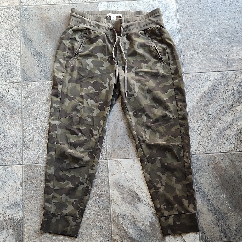 MARRAKECH Olive Camo Track Joggers with Drawstring Waist